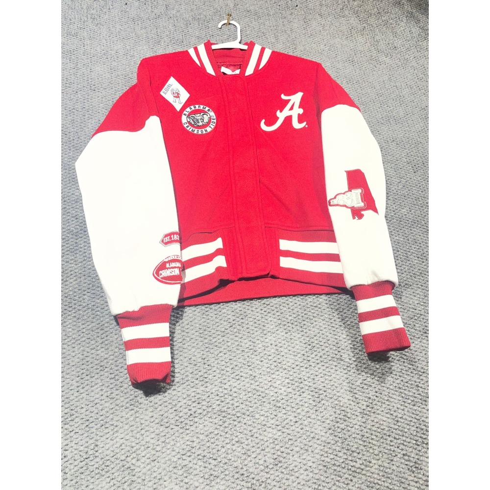 WEAR Erin Andrews Alabama Crimson Tide Varsity Jacket Red White Small